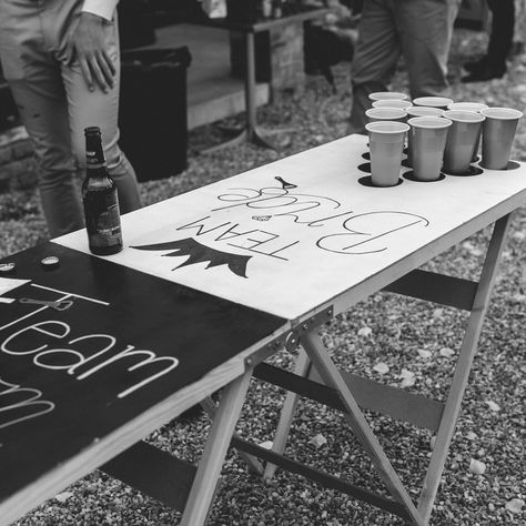 If it’s one thing I love, it’s the unique details of a wedding day😍 This beer pong table is everything and more for our couples, it’s such a fun and exciting way to get everyone loosened up and involved in your wedding reception! There is nothing like a good competition to liven things up!😮‍💨 Don’t forget to follow @greenlily_events for more!🤍 #weddingbeerpong #weddinggames #beerpong #teambride #teamgroom #weddingentertainment #surreywedding #surreyweddingplanner #surreyweddingplanning #s... Custom Wedding Beer Pong Table, Beer Pong Wedding Table, Important Things For Wedding, Funny Wedding Reception Ideas, Beer Pong Wedding Reception, Fun Reception Games, Fun Things To Do During Wedding Reception, Fun Winter Wedding Ideas, Wedding Beer Pong Table Painted