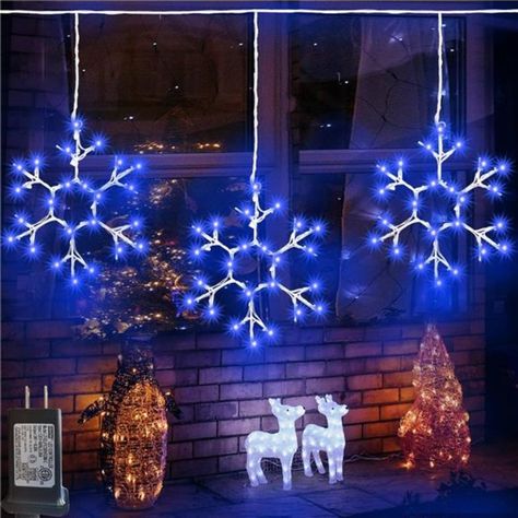 3 Pieces Snowflake Lights: Designed With 3 Snowflakes Shape Design Come With 3 X 24 White Leds, Totaly 72 Leds, Simple And Classic. This Led Creative Christmas Lighted Snowflake Decoration, Create More Christmas Atmosphere For Window, Wall, Patio Twinkle Icicle Lights With 8 Lighting Modes: Combination, In Waves, Sequential, Slow Glow, Chasing/Flash, Slow Fade, Twinkle/Flash, Steady Onno Remote Control. Press The Button On The Adapter To Control The Flashing Modes Connectable Twinkle String Ligh Window Wall Living Room, Icicle Lights Outdoor, Snowflake Christmas Lights, Green String Lights, Waterfall Lights, Snowflake Decoration, Starry String Lights, Christmas Led String Lights, Twinkle String Lights