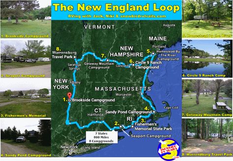 Best RV Routes - an RV loop through all of the New England States New England Coast, Rv Destination, Plymouth Rock, New England Road Trip, Rv Road Trip, East Coast Travel, Fall Road Trip, East Coast Road Trip, New England States