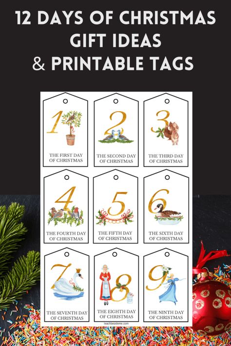 12 Days of Christmas Gift Ideas + Printable Tags - Teach Beside Me Christmas Carols Songs, Christmas Trivia Games, Christmas Luncheon, Romantic Poems, Christmas Trivia, The 12 Days Of Christmas, Homeschool Kids, Printable Gift Tags, Books Crafts