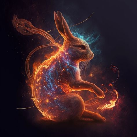 Fire Rabbit Tattoo, Fire Rabbit, Fire Drawing, Rabbit Tattoos, Rabbit Rabbit, Fantasy Romance, Dark Fantasy, Romance, Tattoos