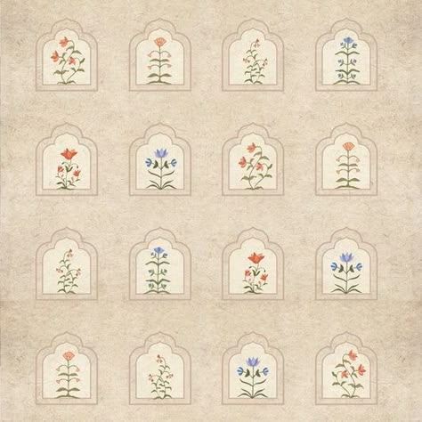 Indian Wallpaper Aesthetic, Wallpaper For Rooms, Mughal Prints, Ethnic Wallpaper, Mirrored Furniture Decor, Jaipur Wedding, Nature Inspired Lighting, Ottoman Decor, Pichwai Paintings