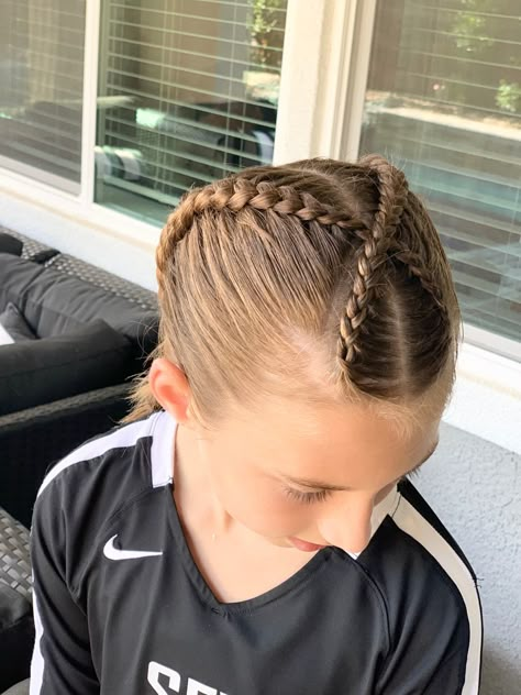 Track Braids, Race Day Hair, Gymnastics Hairstyles, Basketball Hair, Hair Sports, Soccer Hair, Sports Hair, Track Hairstyles, Basketball Hairstyles