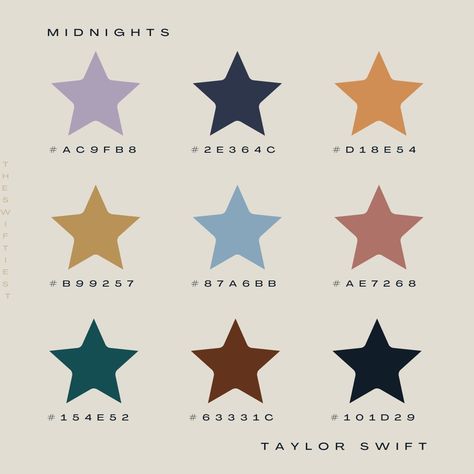 Stephanie Aly on Twitter: "TIMELINE CLEANSE: my #TSmidnighTS-themed color palette 🥰🕰✨ https://t.co/Yrv0NiFMLu" / Twitter Midnights Taylor, Midnights Era, Color Palate, Taylor Swift Album, Magazine Layout, Read Image, Happy Colors, A Color, Colour Palette