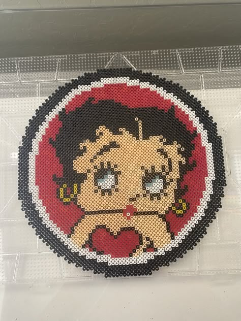 Betty Boop Perler Bead Pattern, Rave Perler Ideas, Cartoon Perler Beads, Alpha Pixel, Melting Beads Ideas, Pearled Bead, Hammer Beads, Pyssla Ideas, Fuse Bead Ideas