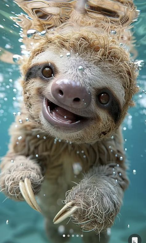 Cute Sloth Pictures, Smiling Animals, Adoption Photos, Cute Small Animals, Baby Sloth, Animals Friendship, Animal Antics, Party Dresses Online, Cute Sloth