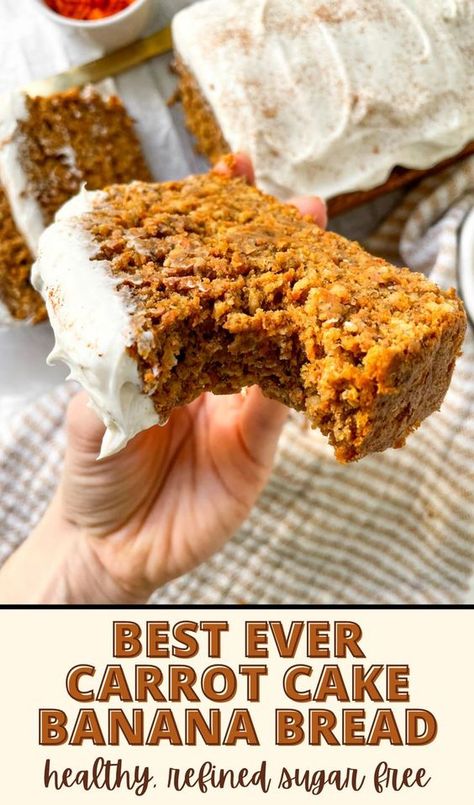 Vegan Carrot Cake Banana Bread, Healthy Carrot Cake Dessert, Paleo Carrot Cake Banana Bread, Carrot Cake Banana Bread Healthy, Banana And Carrot Cake Recipe, Gluten Free Carrot Banana Bread, Banana Carrot Coconut Bread, Vegan Carrot Bread, Banana Carrot Oatmeal Bread