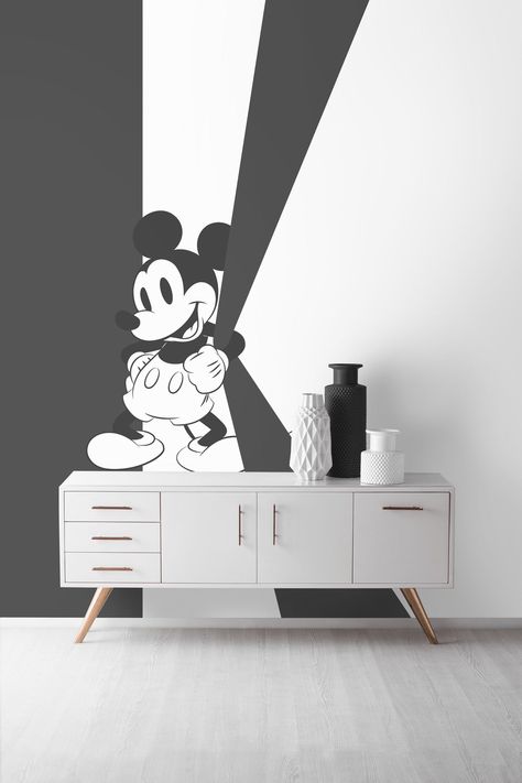 Mickey Mouse Bedroom Toddler, Mickey Mouse Bedroom Decor, Mickey Room, Mickey Mouse Nursery, Disney House Ideas, Mickey Mouse Room, Mickey Mouse Bedroom, Disney House, Mickey Mouse Wall