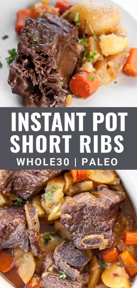 Insta Pot Beef Short Ribs Recipe, Healthy Beef Short Rib Recipes, Healthy Short Ribs Recipe Crockpot, Bone In Short Ribs Instant Pot, Beef Short Rib Instant Pot, Short Ribs In Pressure Cooker, Instant Pot Short Ribs Beef Boneless, Bone In Beef Short Rib Recipes Instant Pot, Healthy Short Ribs Recipe