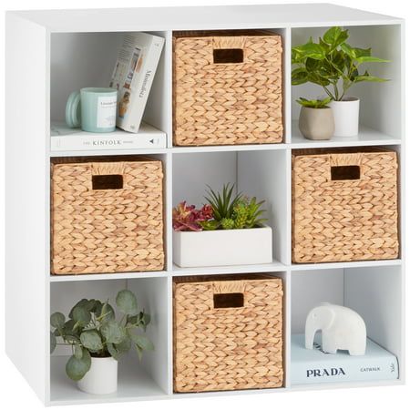 Cubicle Style, Cube Storage Decor, Mini Gym At Home Ideas, 6 Cube Organizer, Cubby Organizer, Bookshelf Display, Cube Storage Shelves, Gym At Home, Bookcase Organization