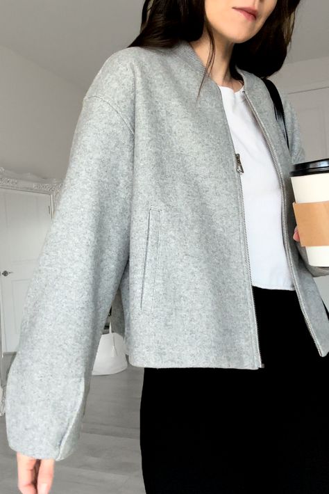 About cute gray jackets ☕️🩶 #grayjacket Boxy gray jacket, boxy jacket, cropped jacket, heather gray jacket, gray bomber jacket, light boxy jacket

#LTKtravel#LTKworkwear#LTKstyletip Grey Jacket Outfit, Airport Outfit Fall, Cropped Jacket Outfit, Airport Outfit Comfy, Airport Outfit Winter, Cute Airport Outfit, Airport Outfit Summer, Boxy Jacket, Jacket Outfit