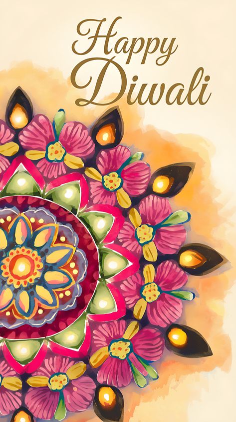 Free Watercolor Diwali Greeting Card with Rangoli and Diya Happy Diwali Greeting Card, Happy Deepawali Poster, Diya Background, Hpy Diwali Wishes, Diwali Wishes Creative Hd, Happy Diwali Card With Name, Deepavali Greetings Cards, Happy Diwali Cards, Poster Background Images