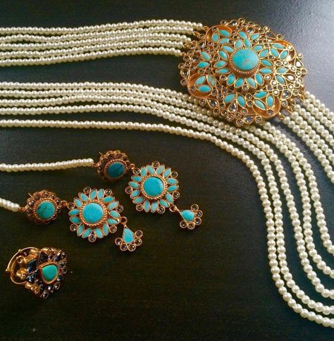 Feroza Stone Jewellery, Antique Turquoise Jewelry, Beef Empanadas, Gold Bridal Necklace, Jewelry Pakistani, Jewelry Stones, Antique Turquoise, Kundan Jewelry, Antique Jewelry Indian