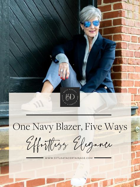 Styling A Blue Blazer, What To Wear With Navy Blazer Women, How To Wear Navy Blazer, Navy Sweater Blazer Outfit, Navy Double Breasted Blazer Outfit Women, Blue Velvet Blazer Outfits For Women, What To Wear With A Navy Blazer, Outfits With Navy Blazer, Styling A Navy Blazer