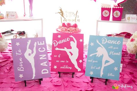 Dance Birthday Party Ideas, Gymnastics Theme Birthday Party, Dance Party Theme, Dance Birthday Party, Dance Party Decorations, Dancing Quotes, Birthday Dance, Dance Party Birthday, Plant Styling