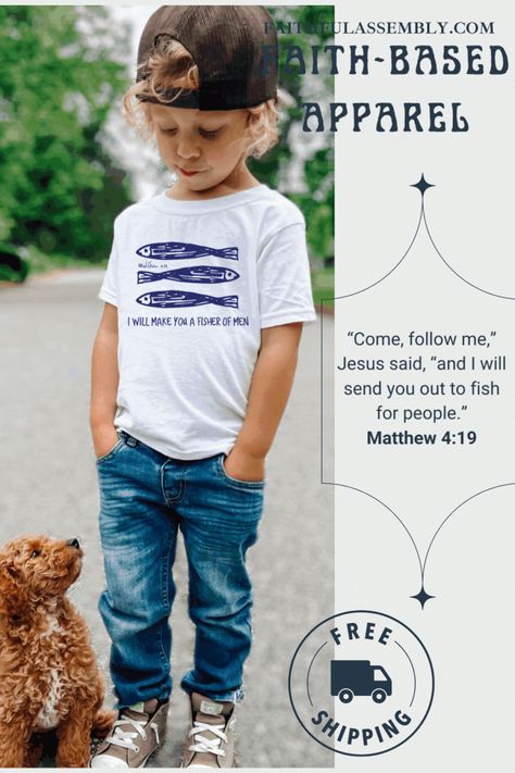 Express your faith with style in our Christian #graphictees #sweatshirts and #christianhoodies From joyful words to encouraging scripture, our collection will help you & your family show off your faith! Fisher of Men Kids Shirt, Baptism Gift, Bible Verse, Retro Kids Tshirt, Faith Shirt, Scripture Shirt Kids, Shirts Worship Shirt, Fishing Shirt, kids Fishing Shirt, Fishing Tee, Jesus Shirt, Jesus Apparel, Christian Apparel, Kids Apparel, Faith Based, Faith Based Apparel, Faith Based Clothing, Kids Christian Shirts, Christian Kids Shirts, Christian Clothing Men, Fisher Of Men, Jesus Apparel, Kids Faith, Baptism Gifts For Boys, Christian Clothing Brand, Scripture Shirt