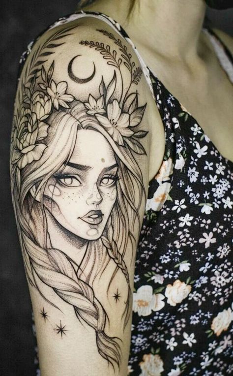 I will make custom hand drawn tattoo design Artemis Tattoo, Slavic Tattoo, Warrior Tattoo Sleeve, Female Warrior Tattoo, Christian Sleeve Tattoo, Omerta Tattoo, Leo Tattoos, Goddess Tattoo, Magic Tattoo