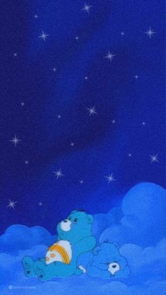 Classic Care Bears Aesthetic, Blue Carebear Aesthetic Wallpaper, Care Bears Phone Wallpaper, Care Bear Twitter Header, Wallpaper Backgrounds Care Bears, Care Bear Phone Wallpaper, Aesthetic Care Bears Wallpaper, Vintage Care Bears Wallpaper, Care Bear Lockscreen