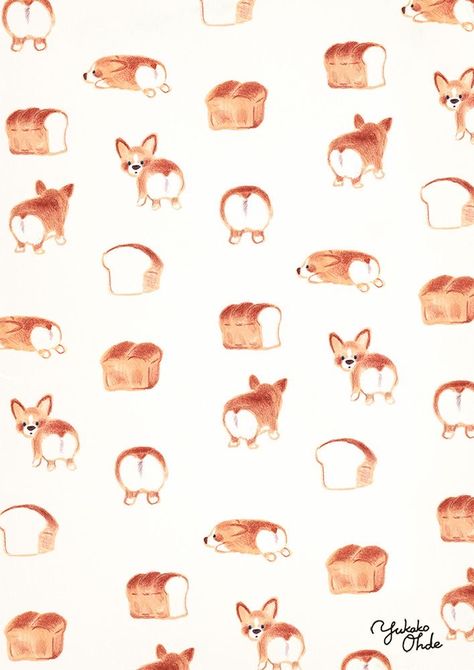 Corgi Wallpaper, Wallpers Pink, Corgi Art, Collage Background, Phone Wallpaper Patterns, Print Inspiration, Wallpaper For Your Phone, Cute Patterns Wallpaper, Iphone Background Wallpaper