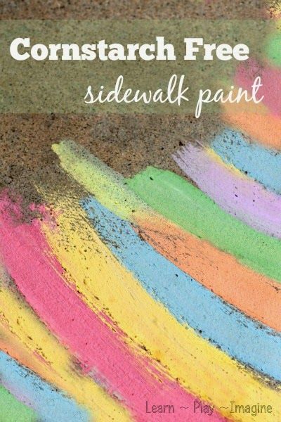 A brand NEW two ingredient recipe for sidewalk chalk paint that is easy to spread and dries in bright and vibrant shades!  CORNSTARCH FREE Sidewalk Chalk Paint Recipe, Sidewalk Chalk Paint, Sidewalk Paint, Chalk Paint Recipe, Homemade Chalk Paint, Paint Recipe, Homemade Paint, Toddler Outdoor, Two Ingredient