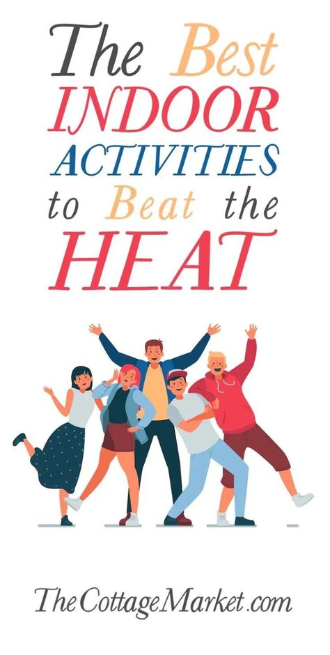 We still have another month of Summer and the weather has been hot hot hot. So here are The Best Indor Activities to Beat the Heat! Sometimes summer weather gets too hot to go outside. You don’t need to risk your health or get sunburnt to have fun during the day. Try some of these indoor activities to beat the heat, make memories and pass the time. You’ll have plenty of fun and defeat boredom in between the cool morning and evening hours. Indoor Things To Do, Heat Game, Cottage Market, Hot Outside, Outside Activities, Indoor Fun, Summer Weather, Pet Hacks, Indoor Activities