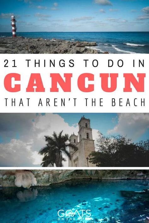 Cancun beaches are beautiful - but there's much more to a vacation in this mexico destination. From adventure activities like scuba diving in cenotes or exploring day trip tourist sites like the Chichen Itza Mayan ruins, relaxing by the beach, or shopping in downtown Cancun at Mercado 28 - check out our unique guide with 20 things to do in Cancun. | #mexicotravel #cancun #wanderlust Cancun Photo Ideas, Tulum Cenotes, Downtown Cancun, Things To Do In Cancun, Cancun Photos, Cancun Vacation, Cancun Beaches, Cancun Trip, Mexico Trip