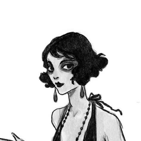 Ginny Robbins on Instagram: "Someday I’ll get tired of drawing devious flappers...but today is not that day✨" 1920s Oc Art, Flapper Drawing, 1920s Drawing, Flapper Girl, History Art, 1920s Flapper, Amazing Cosplay, That Day, Art Portfolio