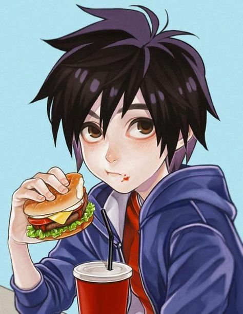 Burger Drawing, Eating Burger, Hiro Big Hero 6, Hiro Hamada, Big Hero 6, Manga Boy, Big Hero, Picture Search, Anime Character Drawing