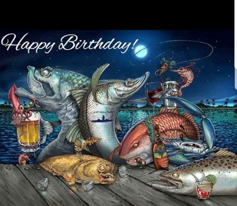 Happy Birthday Fishing Funny, Happy Birthday Fisherman, Happy Birthday Nephew Funny, Free Birthday Wishes, Happy Birthday Fishing, Happy Birthday Wishes For Him, Birthday Fishing, Happy Birthday Animals, Happy Birthday Nephew