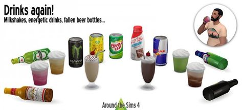 Around The Sims 4: Cool Drinks • Sims 4 Downloads Sims 4 Beer Cc, Party Cc Sims 4, Sims 4 Drinks, Cc Clutter, Custom Drinks, Around The Sims 4, New Year's Drinks, The Sims 4 Custom Content, Sims Stories