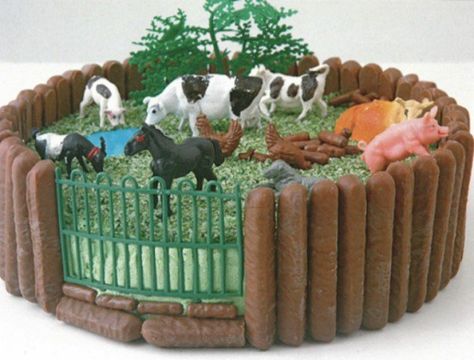 13 best cakes from the Women's Weekly Birthday Cake book. Farm Birthday Cakes, Zoo Cake, Barnyard Cake, Lila Party, Horse Birthday Cake, Farm Animal Cakes, Birthday Cake Writing, Animal Birthday Cakes, Farm Cake