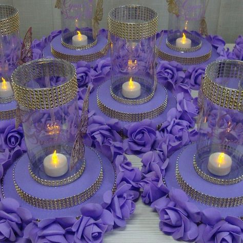 Sweet 16 Centerpieces Fortable,quinceañera Centerpieces Tables, Luminary Birthday Decor,quince Wedding Luminary,central Decor Lavender Roses - Etsy Sweet 16 Table Centerpieces Purple, Sweet 16 Candle Table, Purple And Gold Decorations Party, Pastel Centerpieces Birthday, Purple Centerpieces Birthday, Butterfly Centerpieces Quinceanera, Rapunzel Centerpiece Ideas, Purple And Gold Centerpieces, Court Table Quinceanera