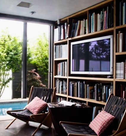 Tv In Library Bookshelves, Tv Over Bookshelf, Bookshelves Surrounding Tv, Tv In Library, Book Shelf Tv Wall, Books Around Tv, Tv Surrounded By Bookshelves, Tv On Bookshelf, Tv In Bookshelf