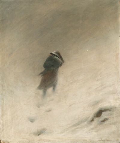 Joseph Farquharson, R.A. (1846-1935)  The blizzard  signed 'J. Farquharson' (lower right)  oil on canvas  24 x 20 in. (61 x 50.9 cm.) Painting Snow, Scottish Art, Winter Painting, Art Historian, Snow Scenes, Sumi E, Winter Art, Winter Scenes, The Snow