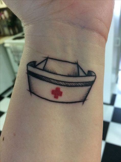 Nurse Cap Tattoo, Nursing Tattoo Ideas, Nurse Tattoo, Medical Tattoo, Ink Therapy, Magic Tattoo, Tattoos For Black Skin, Symbol Tattoos, Face Tattoos