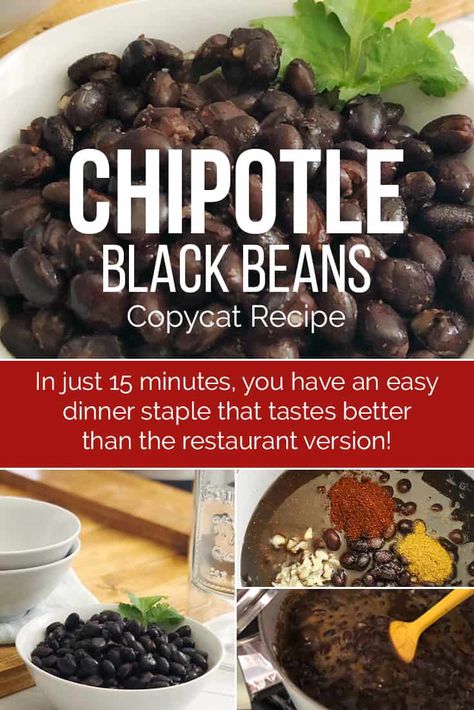 Pollo Tropical, Chipotle Copycat Recipes, Black Beans Recipe, Chipotle Recipes, Copycat Chipotle, Chipotle Black Beans, Salsa Guacamole, Black Bean Recipes, Copykat Recipes