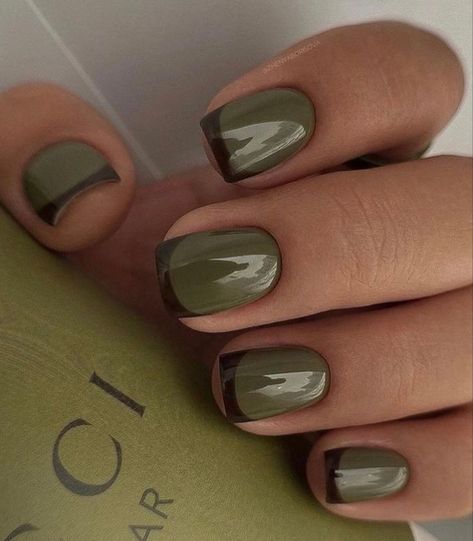 Olive Nails, Gucci Nails, Square Nail Designs, Green Nail, Minimal Nails, Her Nails, Pretty Nail Art Designs, Pretty Nail Art, Luxury Nails