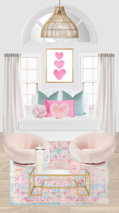 preppy room idea 🏄‍♀️🫧 #preppy #roominspo #preppyroom #pink #blue Preppy Room Idea, Pink Dorm Rooms, College Dorm Room Inspiration, Shuffles Preppy, Pink Dorm, Preppy Bedroom, Dorm Inspiration, College Dorm Room Decor, Dorm Room Designs