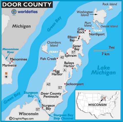 Door County Wisconsin Map and Information Page Washington Island, Door County Wi, Lakeside Park, Green Bay Wisconsin, Door County Wisconsin, Rock Island, Door County, Beach Rentals, Lake Michigan