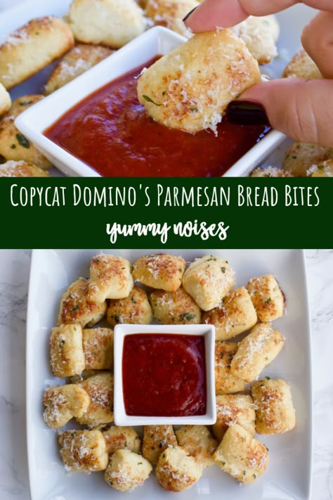 Dominos Garlic Bread, Garlic Parmesan Bread, Parmesan Bread Bites, Bread Bites Recipe, Bread Bites, Baked Pizza, Parmesan Bread, Pizza Bites, Cheese Bites