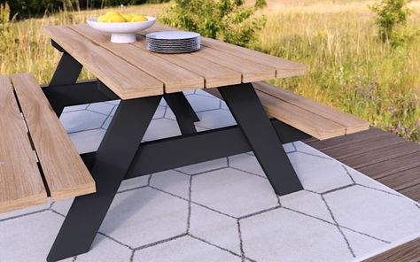 Octagon Picnic Table Plans, Octagon Picnic Table, Build A Picnic Table, Diy Picnic, Backyard Gathering, Diy Picnic Table, Timber Frame Design, Eagle Project, Picnic Table Plans