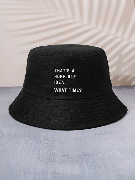 Bucket Hats Men, Cheap Men's Bucket Hat, Bucket Hat Design Ideas, Trendy Black Bucket Hat For Streetwear, Funny Streetwear Hats, Funny Bucket Hats, Graphic Bucket Hat, Bucket Cap, Mens Bucket Hats