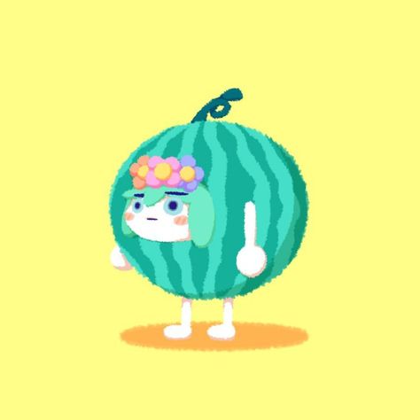 Tiny Drawings, Watermelon Basil, Basil Omori, Seaside Towns, Cartoon Character Design, Cartoon Character, Cartoon Characters, Easy Drawings, Basil