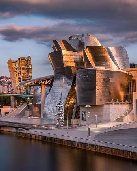 designboom magazine on Instagram: “the guggenheim museum #bilbao by @frankgehry — designed to catch the light. image by @madebyvadim  #architecture #architecturephotography…” Frank Gehry House, Frank Gehry Architecture, Gehry Architecture, Guggenheim Museum Bilbao, The Guggenheim Museum, Lebbeus Woods, Zaha Hadid Architecture, Deconstructivism, Bilbao Spain