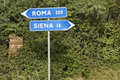 Italian Street, Directional Signs, Sign Post, Link Building, Stock Photography Free, Street Signs, Pretty House, Siena, Highway Signs