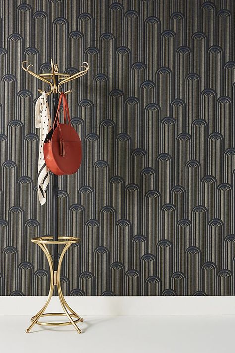 Speakeasy Wallpaper, Scandinavian Wallpaper, Deco Wallpaper, Dining Room Wallpaper, Art Deco Wallpaper, York Wallcoverings, Wallpaper Trends, Basement Bar, Magnolia Homes