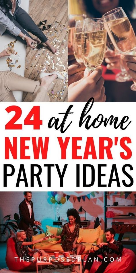 The best stay at home New Year's Eve party ideas for a party that your friends and family will never forget. New Year's Eve party essentials. New Years Eve Party Activities Adults, New Years Eve Activities Adults, New Years Eve Party Games For Adults, Themed New Years Eve Party Ideas, New Years Party Themes, New Year's Eve Party Themes, New Years Eve Party Ideas Decorations, Family New Years Eve, Kids New Years Eve