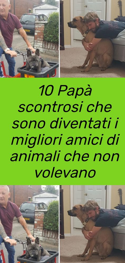 Una raccolta di 10 foto di papà scontrosi che sono diventati i migliori amici di animali che neanche volevano #animali