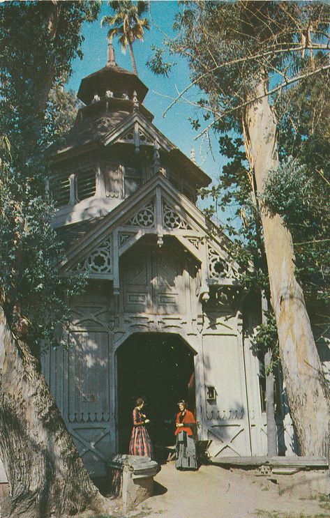 The back of this card reads: "LOS ANGELES STATE & COUNTY ARBORETUM - ARCADIA, CALIFORNIA THE COACH BARN - One of three old buildings in the Historical Circle. Built by "Lucky" Baldwin in 1879. It housed his tallyho and carriage houses. the interior is beautifully finished in match red wood and white cedar. Color Photography by Ralph D. Cornell." I grew up near the Arboretum and spent much time there; I recall playing around this building when quite young. This card is probably from the 1960s. Arcadia California, Wood And White, White Cedar, Red Wood, United States Travel, Old Buildings, Color Photography, 1960s, Angeles