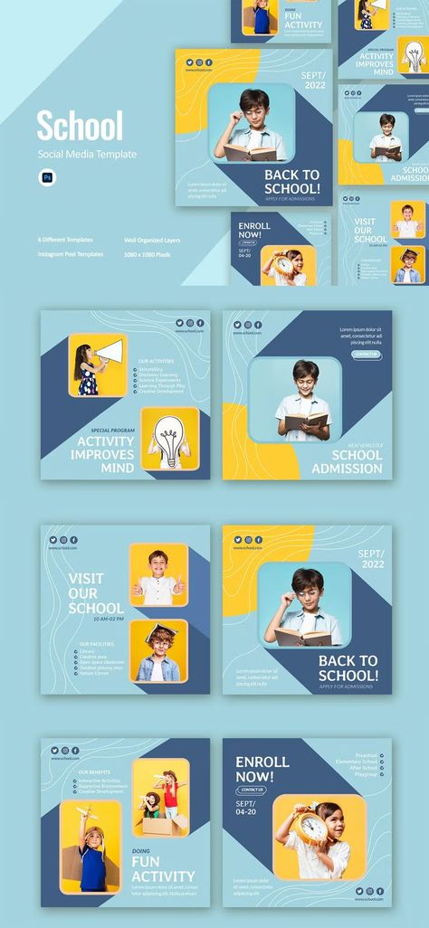 School Instagram Post Design PSD School Instagram Post, School Instagram, Instagram Post Design, Instagram Graphic Design, Change Picture, Instagram Graphic, Social Media Promotion, Studio Ghibli Art, Learning Science